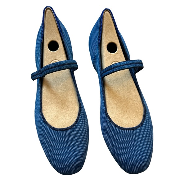 Rothy's Shoes - Rothy’s Blue Square Toe Mary Jane Flats Size 10.5 Comfort Everyday Shoes